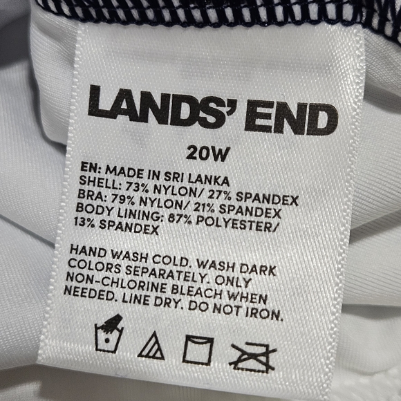 NWT Blue Ombre Women's Tugless Low Leg One Piece Swimsuit - Lands End Size 20W - Picture 5 of 8